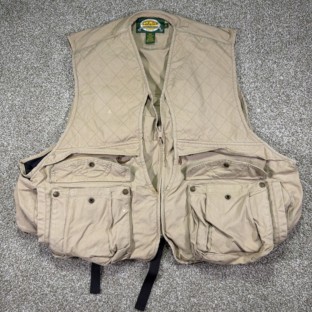Cabelas Hunting Vest Mens XL Fishing Canvas Utility Game Bag Quilted Gorpcore